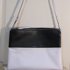 Coach Leather Black White Laptop Bag Handbag Tote